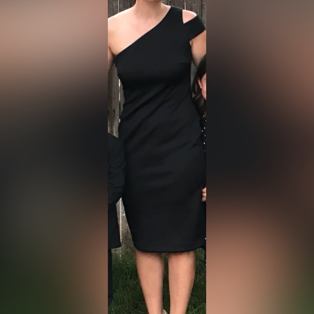 Calvin Klein One-Shoulder Black Dress